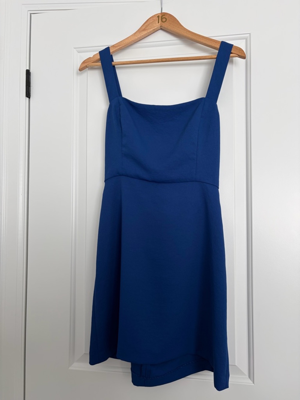 Wilfred Cobalt Square-Neck Aperature Dress